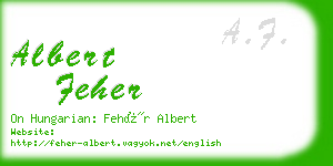 albert feher business card